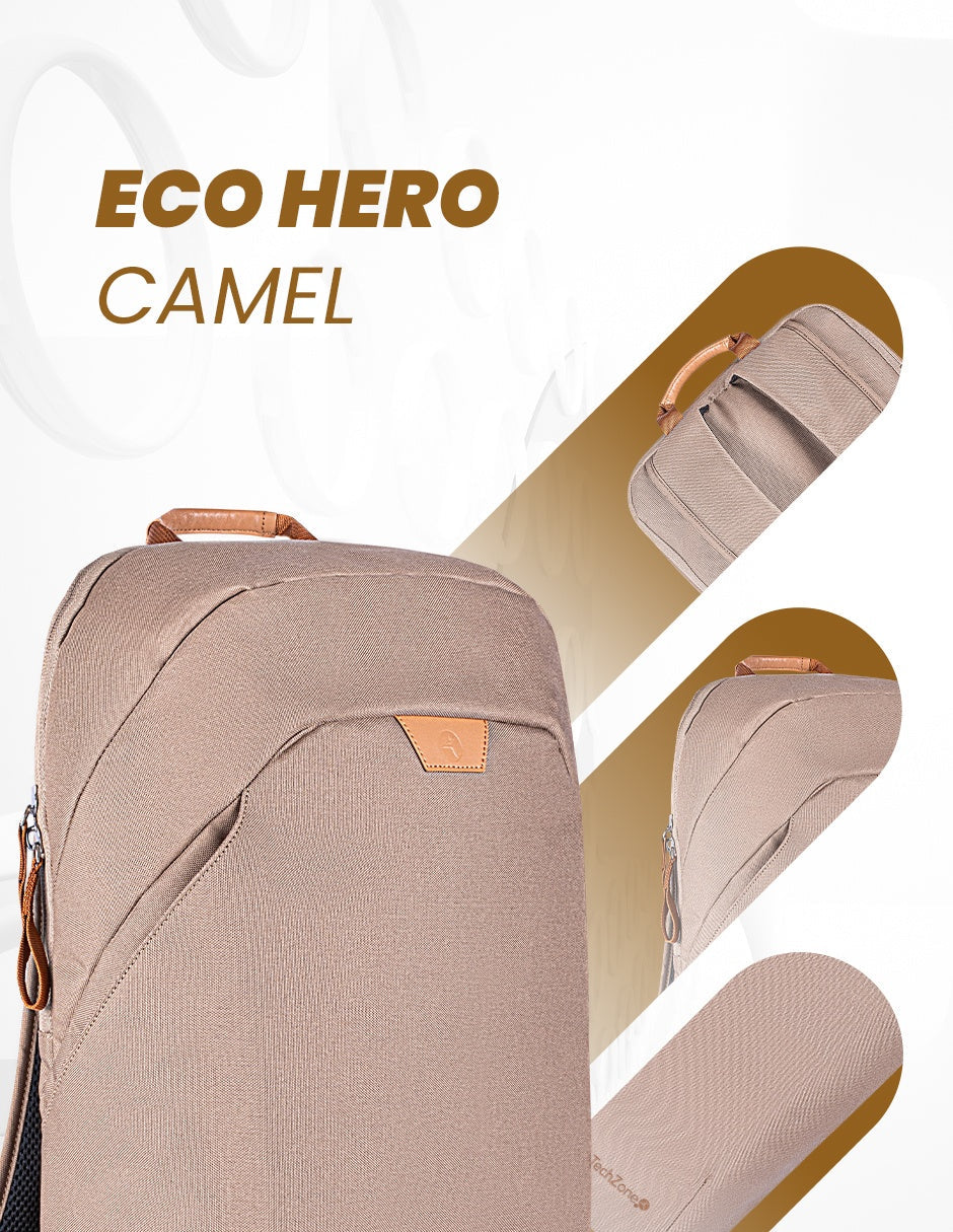 Mochila TechZone Echo Hero de 15 6 de Materiales Reciclados Camel