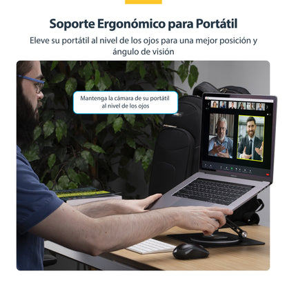StarTech.com ATFR-LAPTOP-RISER soporte para laptop Soporte para computadora portátil Plata