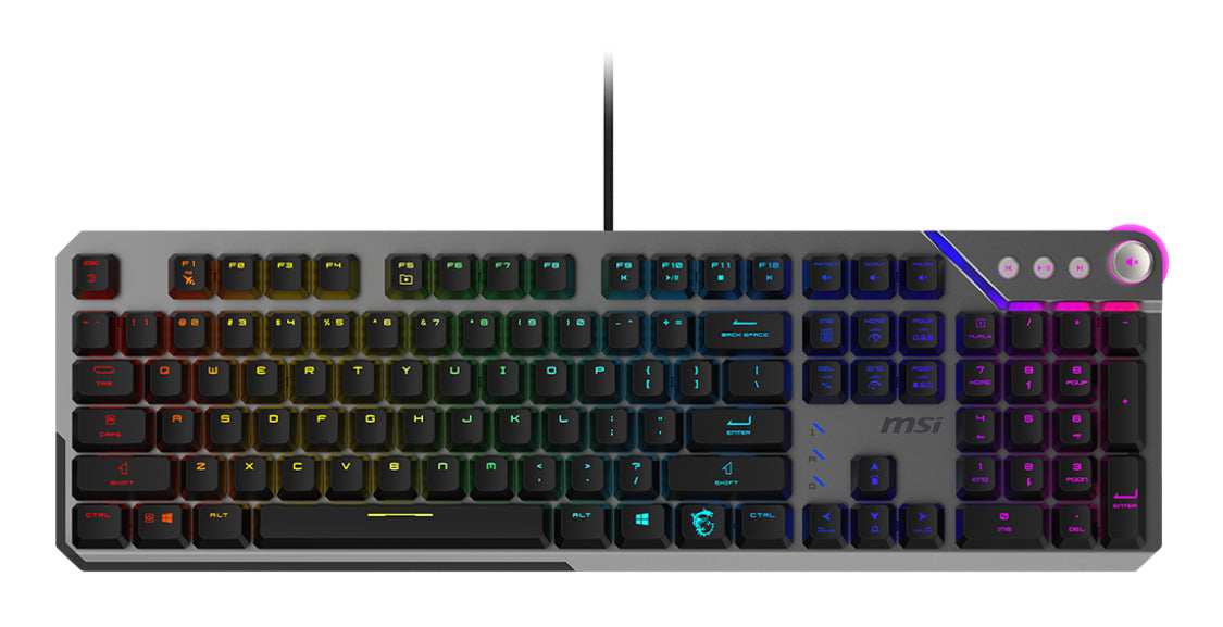 Teclado Gamer MSI STRIKE 600 SILENT LED RGB Mecánico Membrana Alámbrico USB Negro Inglés