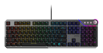 Teclado Gamer MSI STRIKE 600 SILENT LED RGB Mecánico Membrana Alámbrico USB Negro Inglés