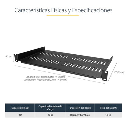 StarTech.com CABSHELFV1U accesorio para rack Repisa de estante