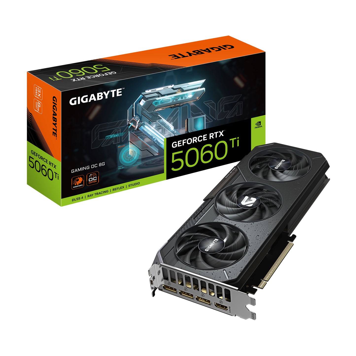 Tarjeta de Video Gigabyte NVIDIA GeForce RTX 5060 Ti GV-N506TGAMING OC-8GD 8GB 128-bit GDDR7 PCI Express 5.0
