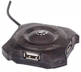 Manhattan 162272 nodo concentrador 12 Mbit/s Negro, Transparente
