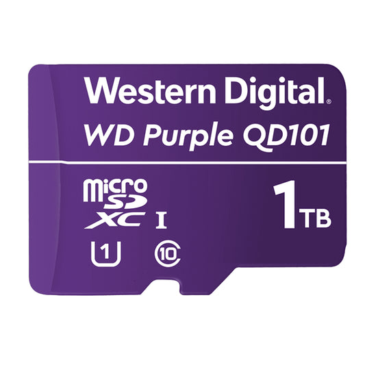 Memoria Micro SD Western Digital Purple WDD100T1P0C1 TB Micro SC QD101- 1UHS Clase 10 para videovigilancia.