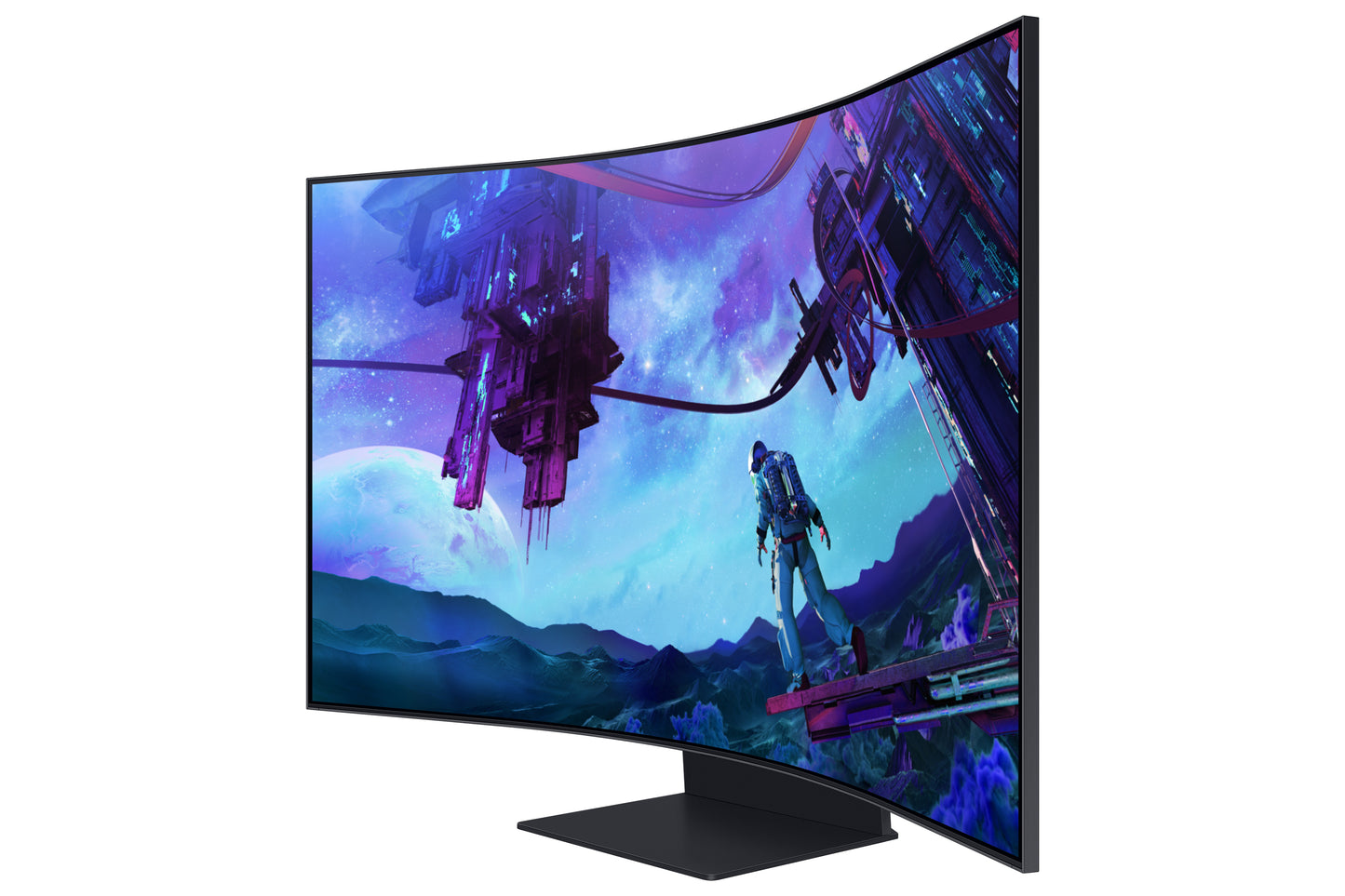 Monitor Samsung 55" Gaming Odyssey Ark 2th Gen 4K 3840x2160 165HZ VA Curvo 1000R 1MS HDR10 Bocinas Gaming HUB SMA