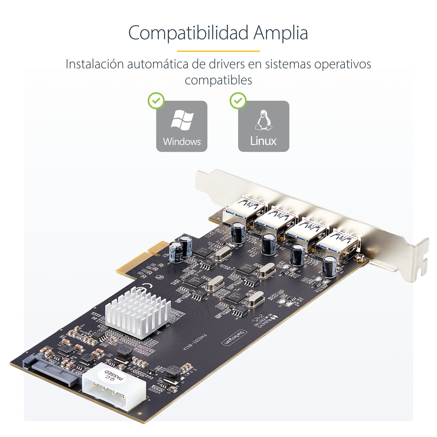 StarTech.com P5Q4A-USB-CARD tarjeta o adaptador de interfaz USB 3.2 Gen 1 (3.1 Gen 1)