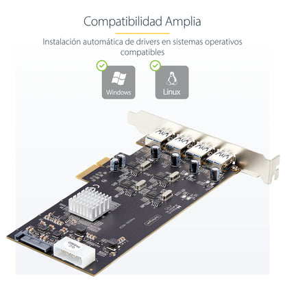 StarTech.com P5Q4A-USB-CARD tarjeta o adaptador de interfaz USB 3.2 Gen 1 (3.1 Gen 1)