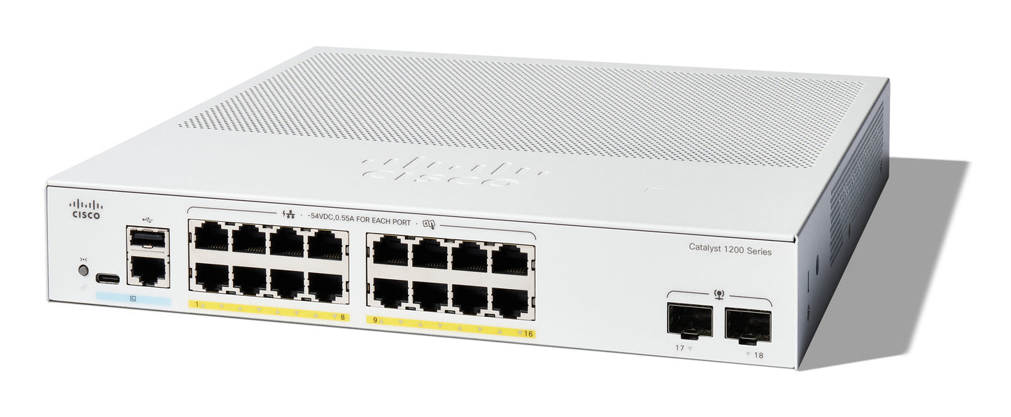 Cisco Catalyst 1200 Gestionado L2 Gigabit Ethernet (10/100/1000) Energía sobre Ethernet (PoE) Gris