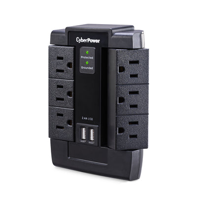 CyberPower P600WSURC1 supresor de picos Negro 6 salidas AC 125 V