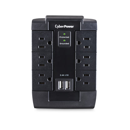 CyberPower P600WSURC1 supresor de picos Negro 6 salidas AC 125 V