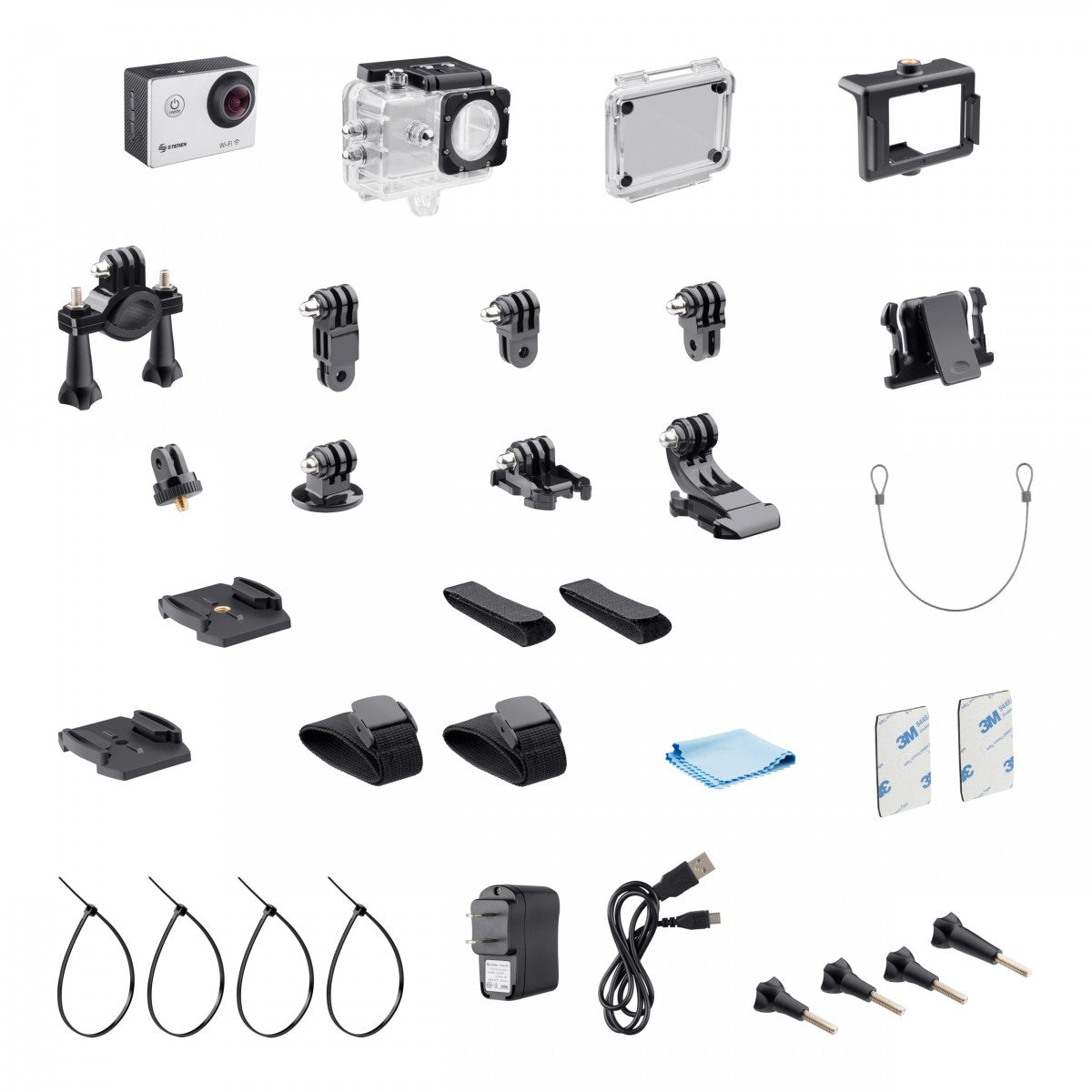 Cámara Deportiva Steren CAM-500 Sumergible 4K Wi-Fi Resolución Hasta 12MP Protección IP67