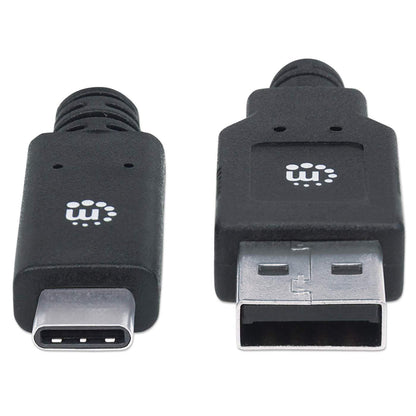 Cable Manhattan USB A-C 3.1 Súper Velocidad 2m Color Negro