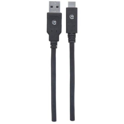 Cable Manhattan USB A-C 3.1 Súper Velocidad 2m Color Negro