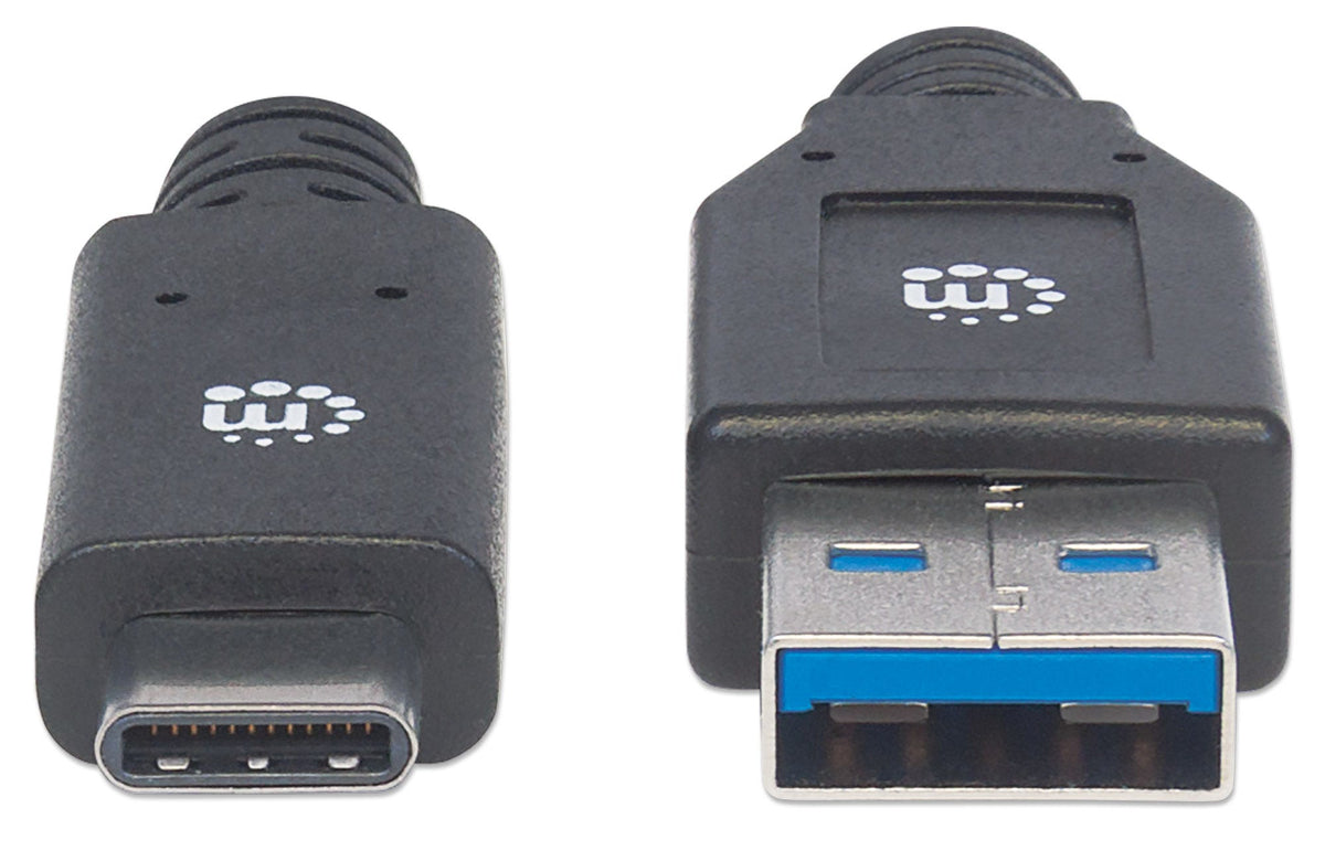 Cable Manhattan USB A-C 3.1 Súper Velocidad 3m Color Negro