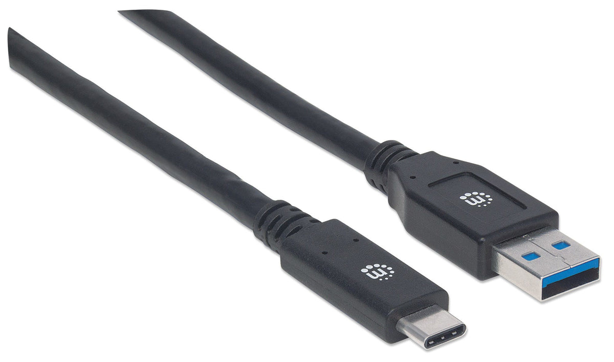 Cable Manhattan USB A-C 3.1 Súper Velocidad 3m Color Negro