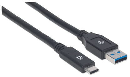 Cable Manhattan USB A-C 3.1 Súper Velocidad 3m Color Negro