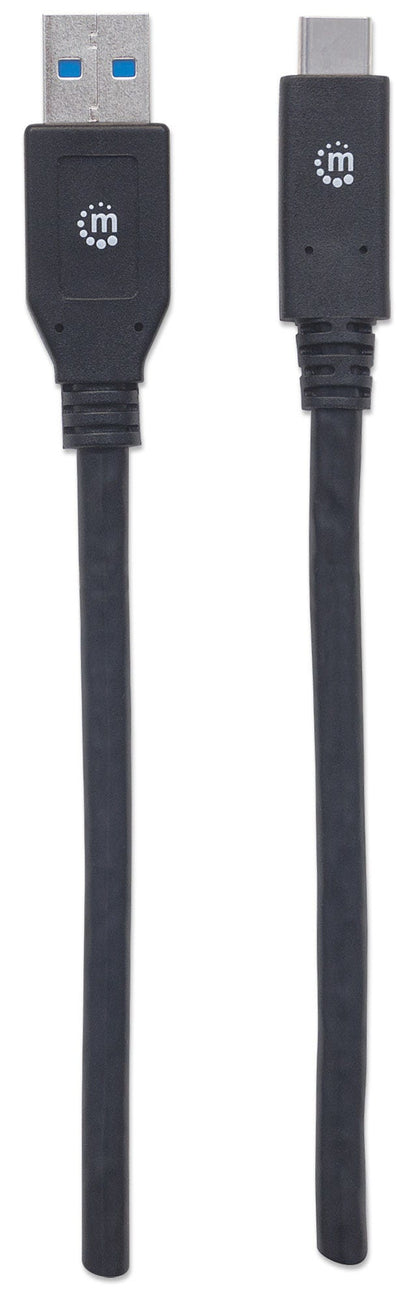 Cable Manhattan USB A-C 3.1 Súper Velocidad 3m Color Negro