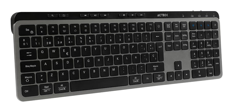 Teclado Multidispositivo Acteck Inspire Krea TI755/2.4MHz+2modosBT Elite Negro-Gris