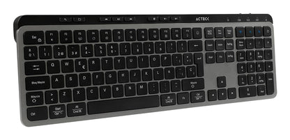 Acteck Inspire Krea TI755 teclado Hogar / Oficina RF inalámbrico + bluetooth QWERTY Español Negro, Gris