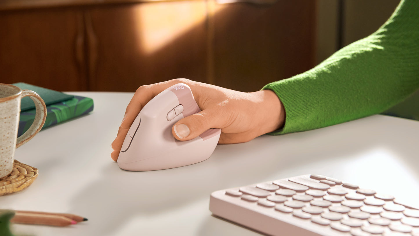 Mouse Logitech Lift Ergonómico Vertical 1000dpi Color Rosa