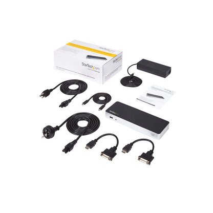 StarTech.com MST30C2HHPD base para laptop o replicador de puertos Alámbrico USB 3.2 Gen 1 (3.1 Gen 1) Type-C Negro, Plata