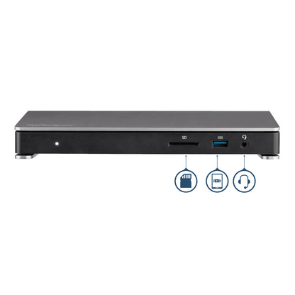 StarTech.com TB3DOCK2DPPD base para laptop o replicador de puertos Alámbrico USB 3.2 Gen 1 (3.1 Gen 1) Type-C Negro