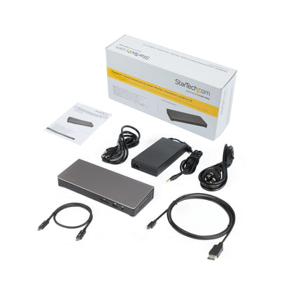 StarTech.com TB3DOCK2DPPD base para laptop o replicador de puertos Alámbrico USB 3.2 Gen 1 (3.1 Gen 1) Type-C Negro