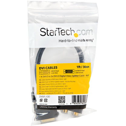 StarTech.com DVISPL1DD cable DVI 0.3 m 2 x DVI-D Negro