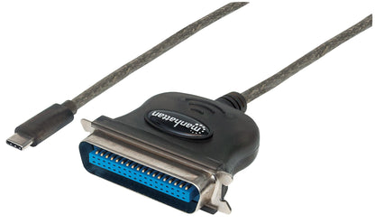 Convertidor Manhattan para Impresora USB-C Full Speed a Paralelo Cen36 1m Color Negro