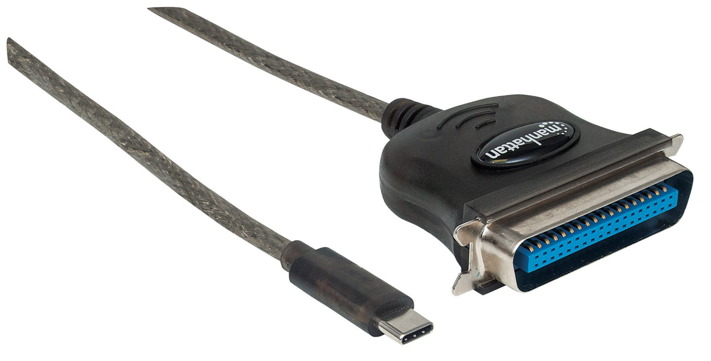 Convertidor Manhattan para Impresora USB-C Full Speed a Paralelo Cen36 1m Color Negro