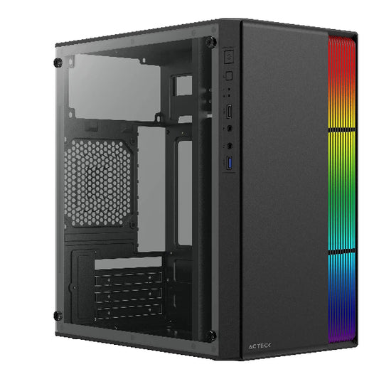 Gabinete Acteck Mini Torre Fusion II GI440 Max MB M-ATX 1xUSB 3.0 Advanced Series Negro