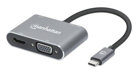 Manhattan 130691 base para laptop o replicador de puertos Alámbrico USB 3.2 Gen 1 (3.1 Gen 1) Type-C Gris