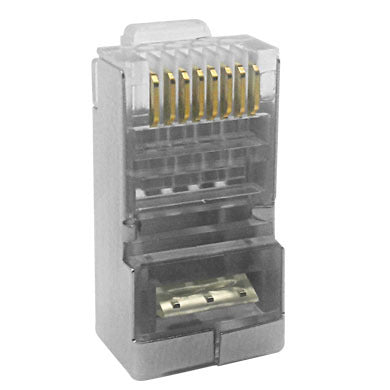 BRobotix 174090 conector RJ-45 Metálico, Transparente
