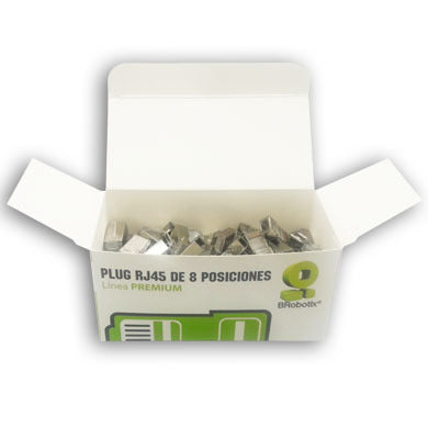 BRobotix 174090 conector RJ-45 Metálico, Transparente