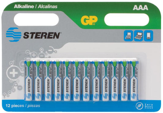 Pilas Steren Alcalinas Tipo "AAA" 1.5V C/12 Pzas