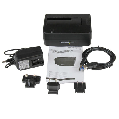 StarTech.com SATDOCKU3S base de conexión para disco duro USB 3.2 Gen 1 (3.1 Gen 1) Type-B Negro