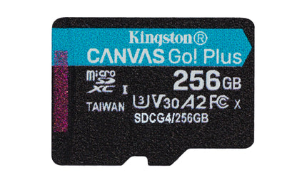 Memoria Micro SD Kingston Flash Canvas GO PLUS 256GB UHS-I CLASE 10 C/Adaptador