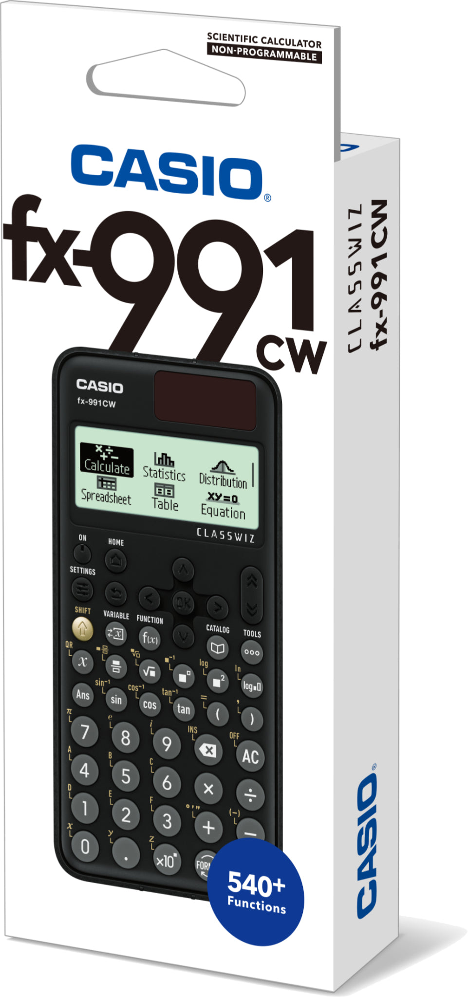Calculadora Cientifica Casio mas de 540 funciones FX-991CW para preparatoria y universidad negra 4 lineas codigo QR