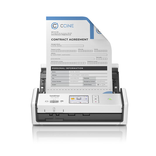 Escáner Brother de Escritorio Compacto Inalámbrico ADS-1800W con Pantalla Tactil a Color