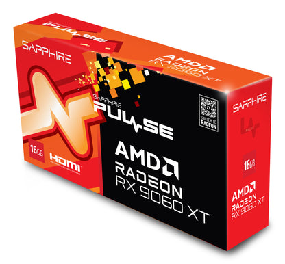 Tarjeta de Video Sapphire Pulse Radeon RX 9060 XT OC 16GB Dual Fan GDDR6 128-bit PCIe 5.0 HDMI DP