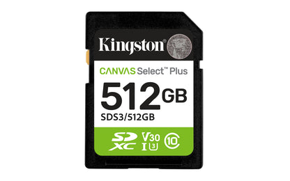 Memoria SD Kingston Flash Canvas Select Plus 512GB SD UHS-I Clase 10