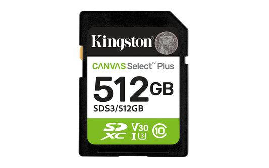 Memoria SD Kingston Flash Canvas Select Plus 512GB SD UHS-I Clase 10