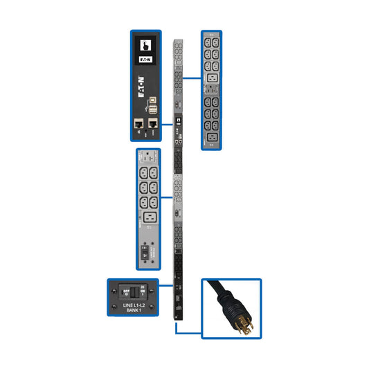 Tripp Lite PDU3EVN6L2130 unidad de distribución de energía (PDUs) 45 salidas AC Negro, Gris