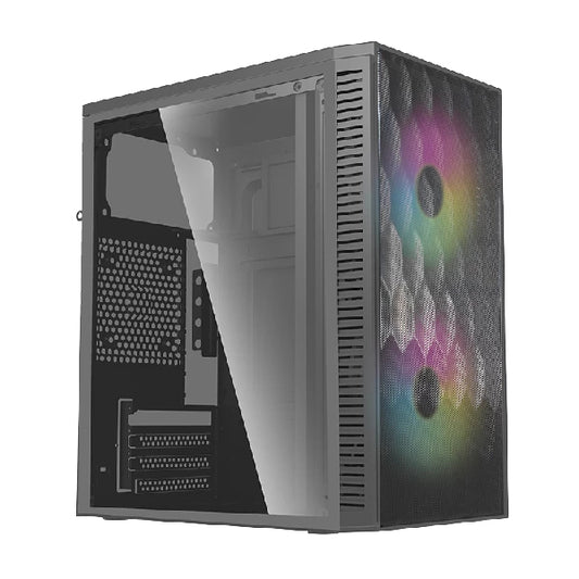 Gabinete Acteck Compacto Mini Torre Fuji GC470  Fuente ATX 500 Advanced Series Negro
