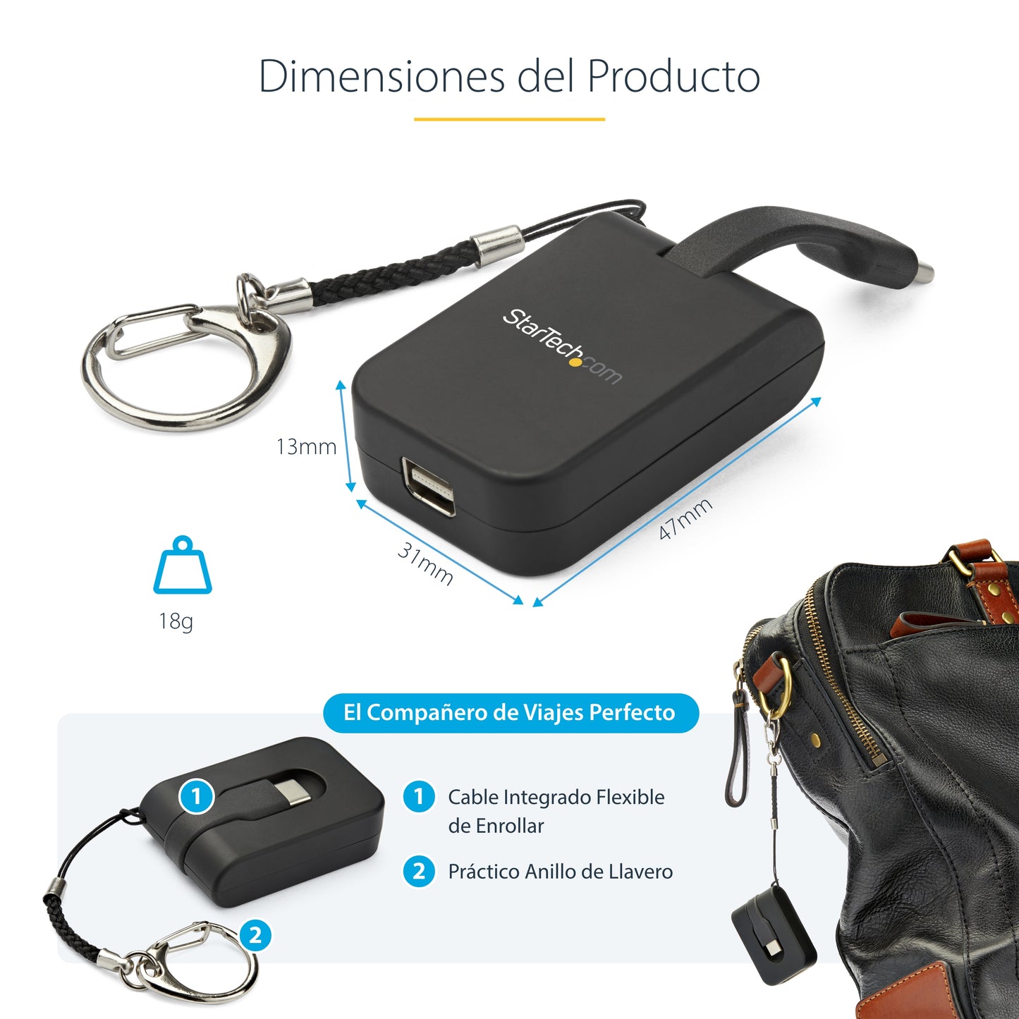 StarTech.com CDP2MDPFC adaptador gráfico USB 7680 x 4320 Pixeles Negro