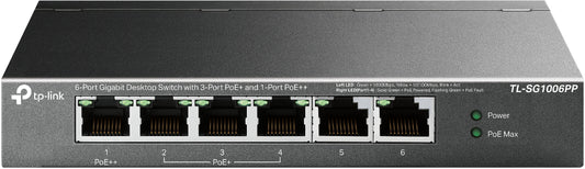 TP-Link TL-SG1006PP dispositivo de redes No administrado Gigabit Ethernet (10/100/1000) Energía sobre Ethernet (PoE) Gris