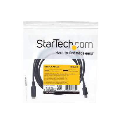StarTech.com CDP2MDPMM6B adaptador de cable de vídeo USB Tipo C Negro