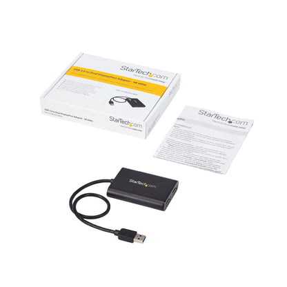 StarTech.com USB32DP24K60 adaptador gráfico USB 4096 x 2160 Pixeles Negro