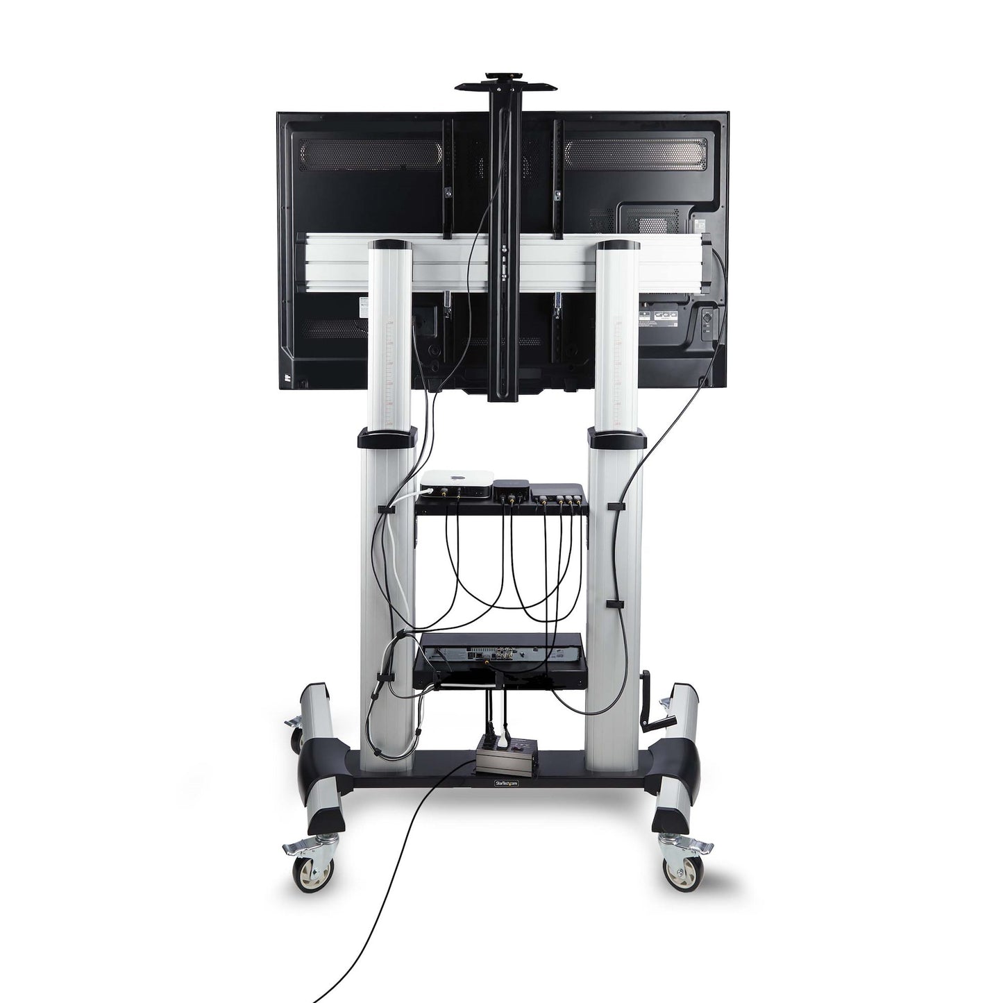 StarTech.com 1110C-MOBILE-TV-CART soporte para TV 2.54 m (100") Negro, Plata