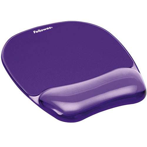 Mouse Pad Fellowes con Reposamuñecas de Gel Crystal Color Violeta